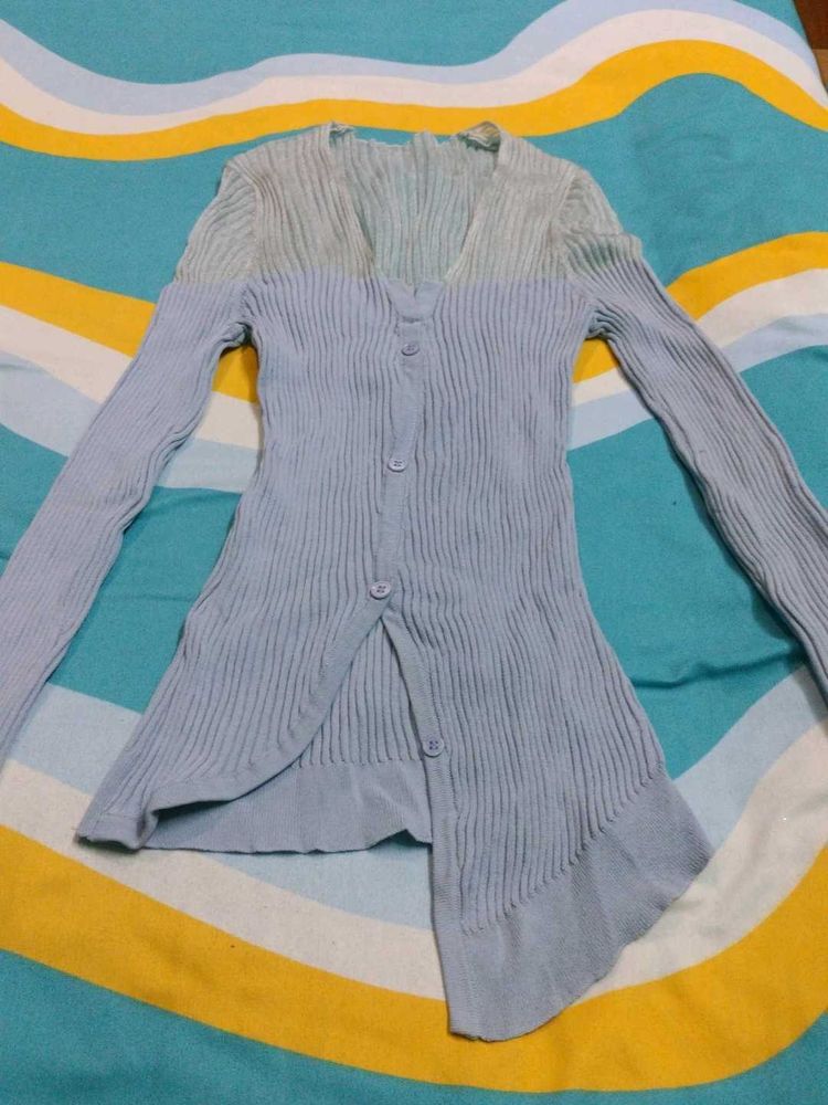 Light Blue Button-Down Top