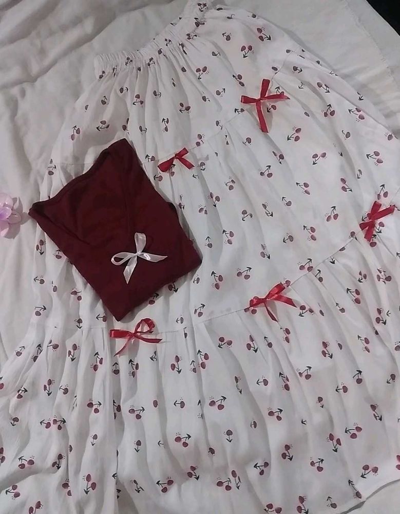 PINTERESTY KOREAN LONG SKIRT ERA AND TOP 🍒 HANDMA