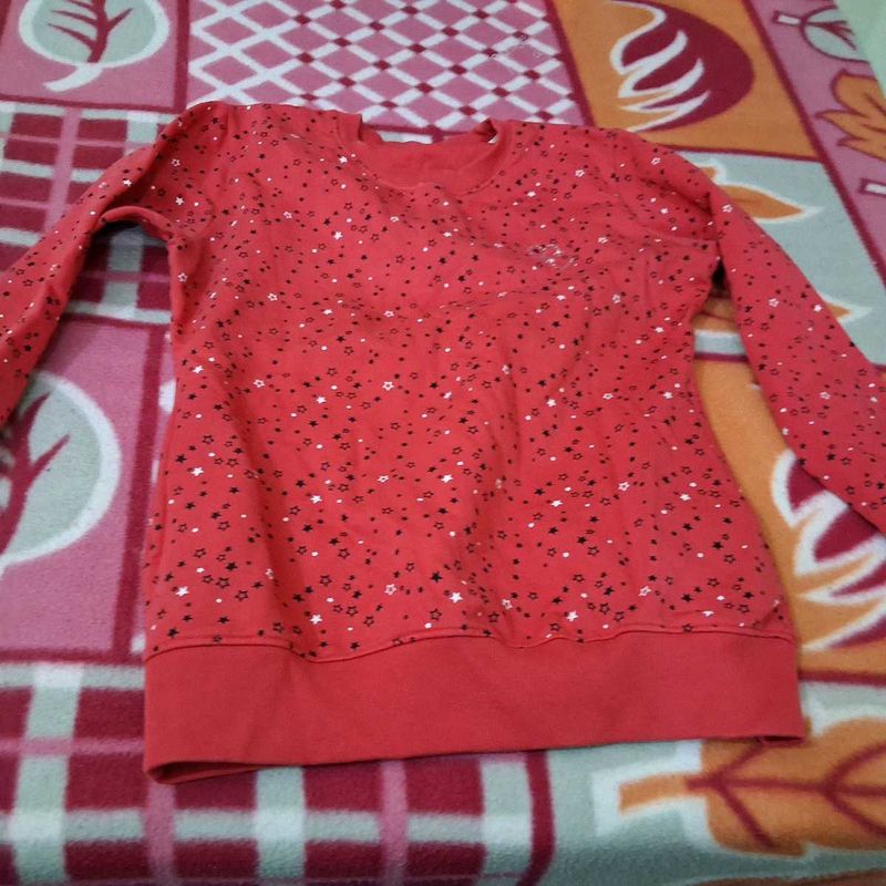 Red Star Pattern Sweatshirt