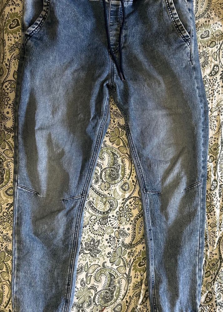 Zudio Stylish Blue Denim Joggers