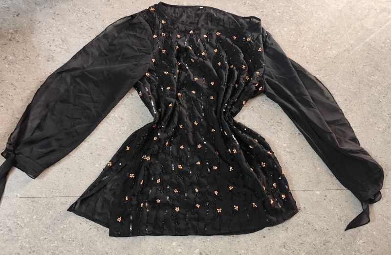 black stone and sequin beaded y2k kurti