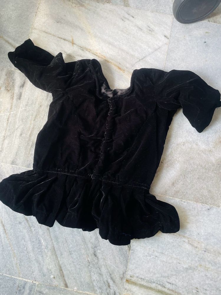 Black Velvet peplum Blouse
