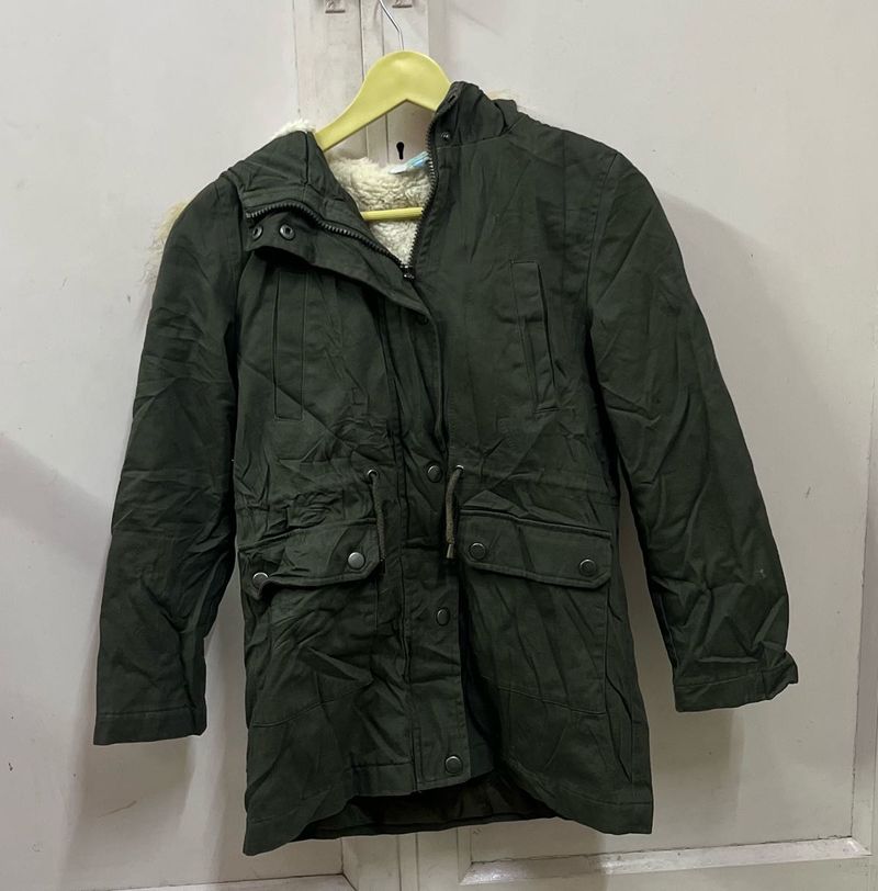 Olive Green Hooded Parka