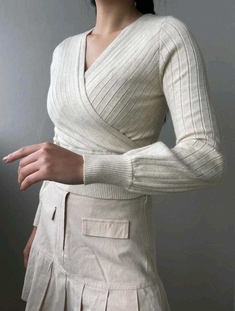 Wrap Knit Sweater Top