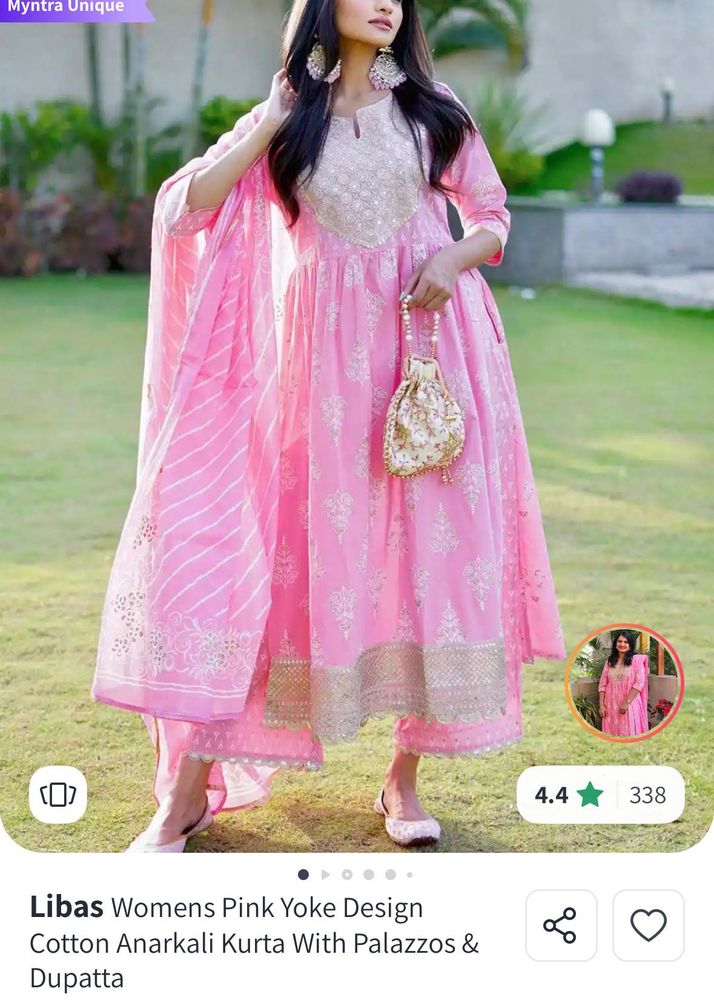 ✨[SALE] Elegant Pink Anarkali Kurta Set