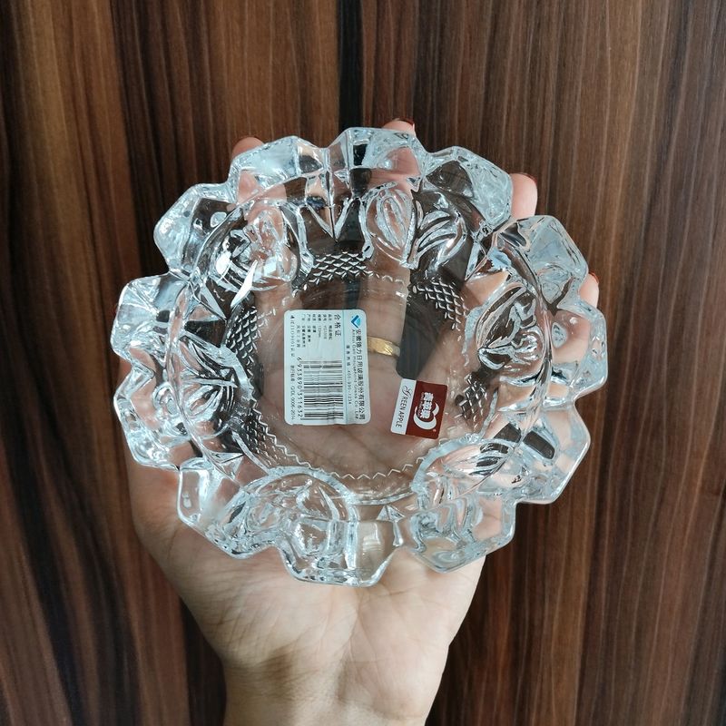 Crystal Glass Art Deco Ashtray ✨