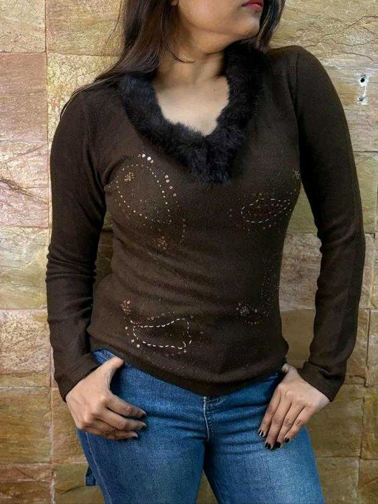 Brown Long Sleeve Top