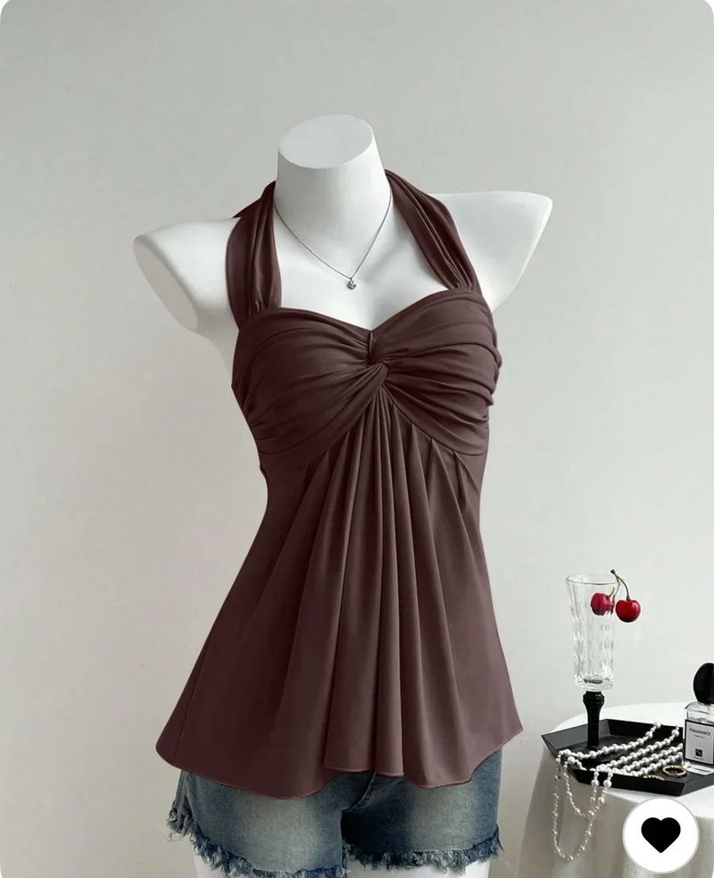 LITTLEBOX- Brown Halter Top