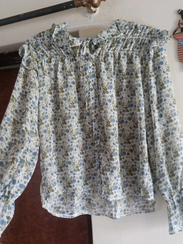 Floral Print Long Sleeve Blouse