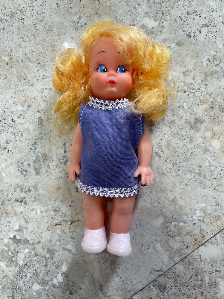 Vintage Doll with Blue Dress