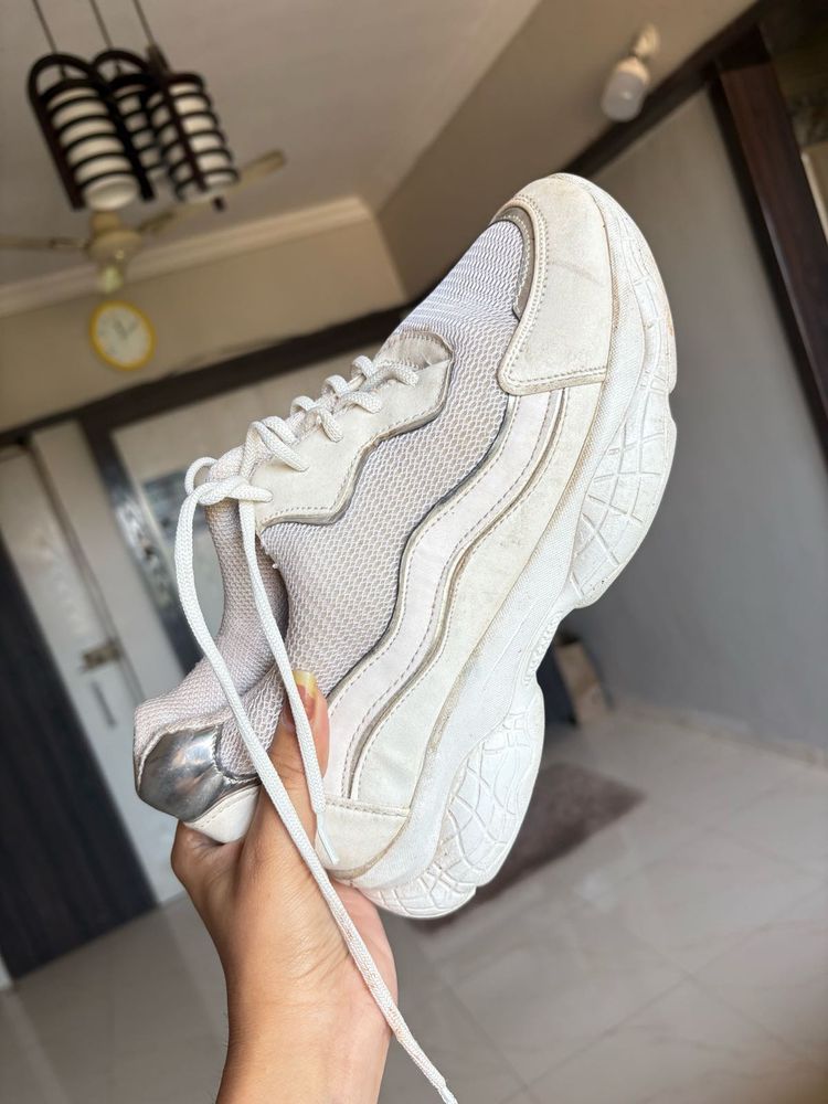 Chunky White Sneakers