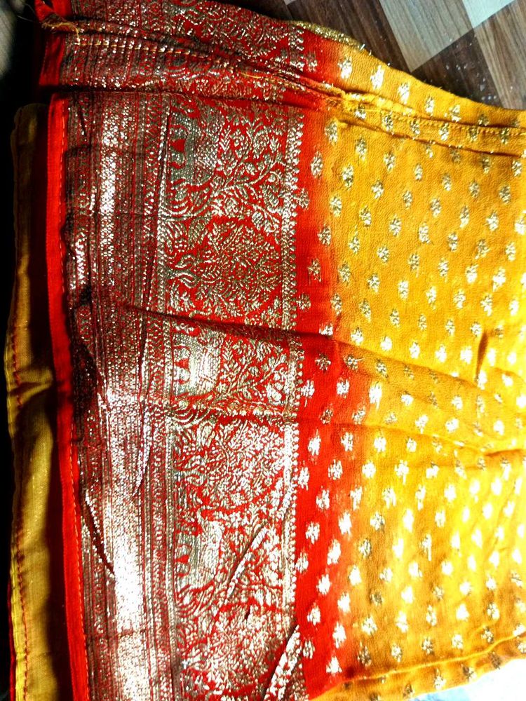 Red Yellow Saree blouse size 44