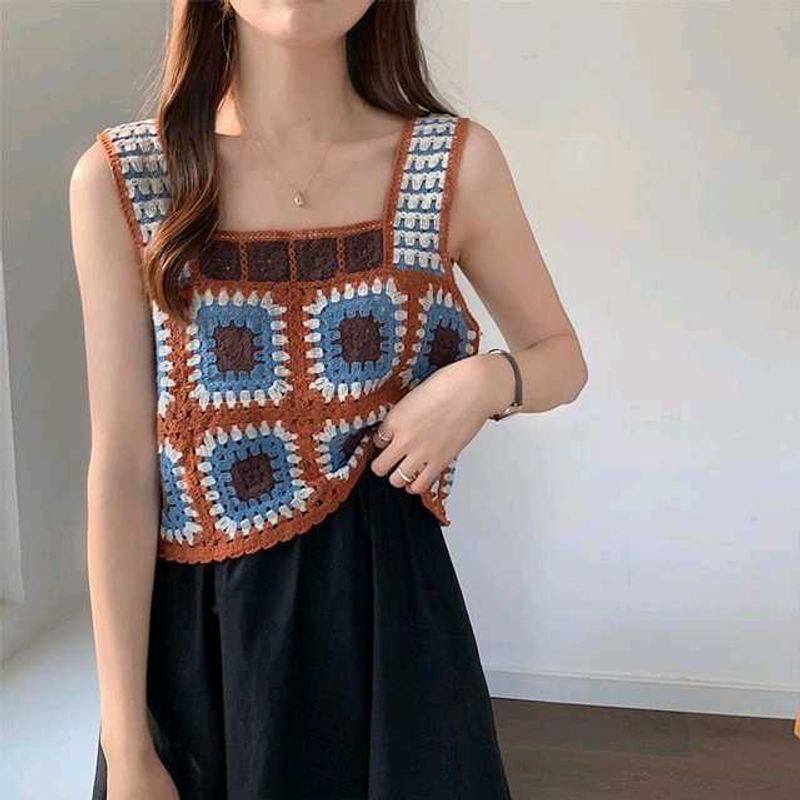Crochet Patchwork Tank Top