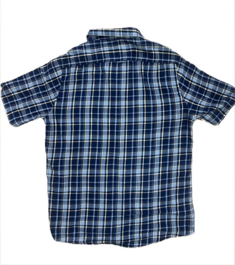 Blue Plaid Short Sleeve Shirt