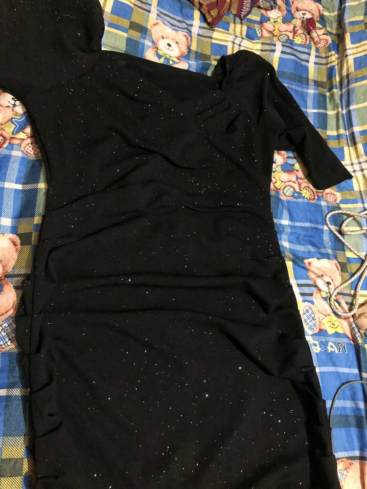 Black Sequined And Glittered Onepiece