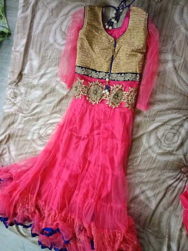 Pink &amp; Gold Ethnic Dress