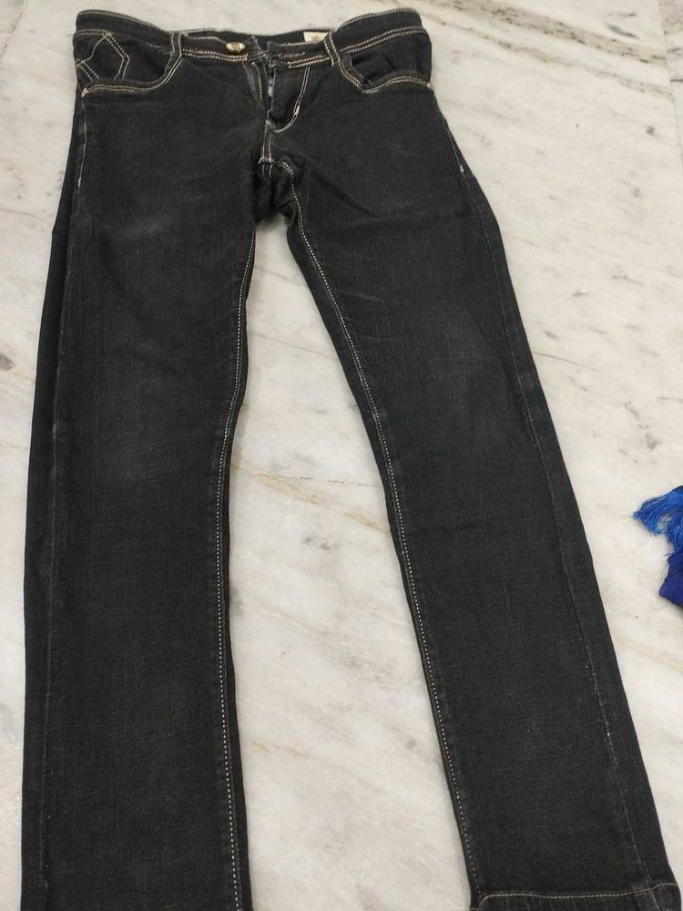 Dark Wash Denim Jeans ( Black)