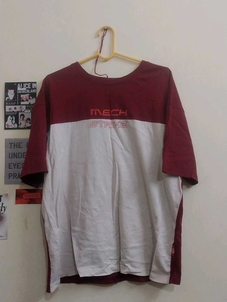 Maroon &amp; White Mech Strike Iron Man Tee