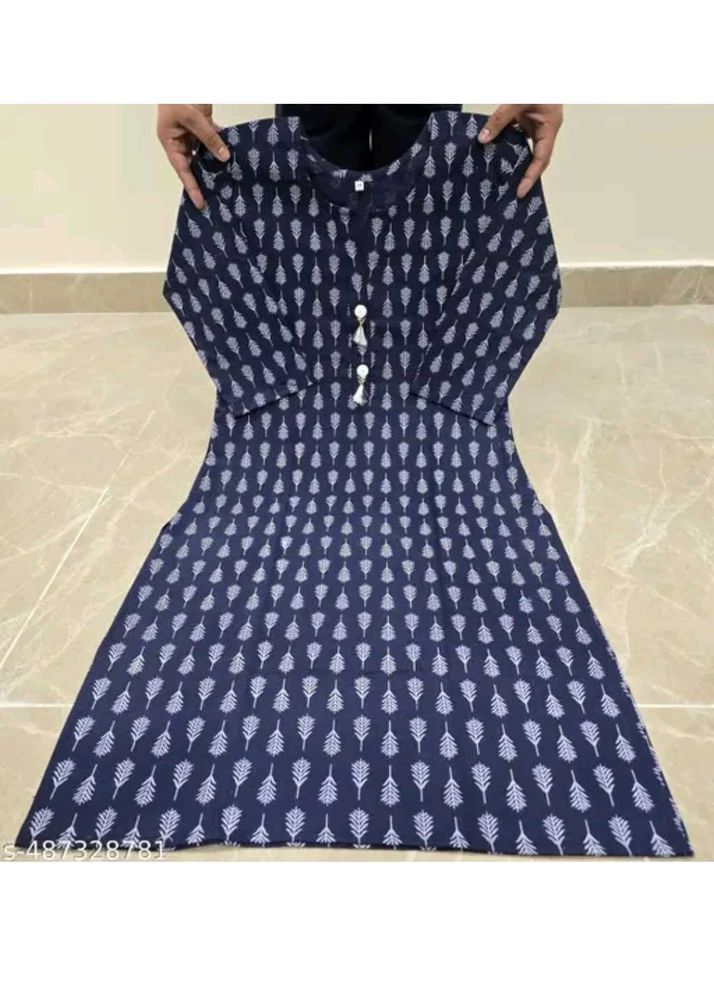 Blue &amp; White Print Kurti