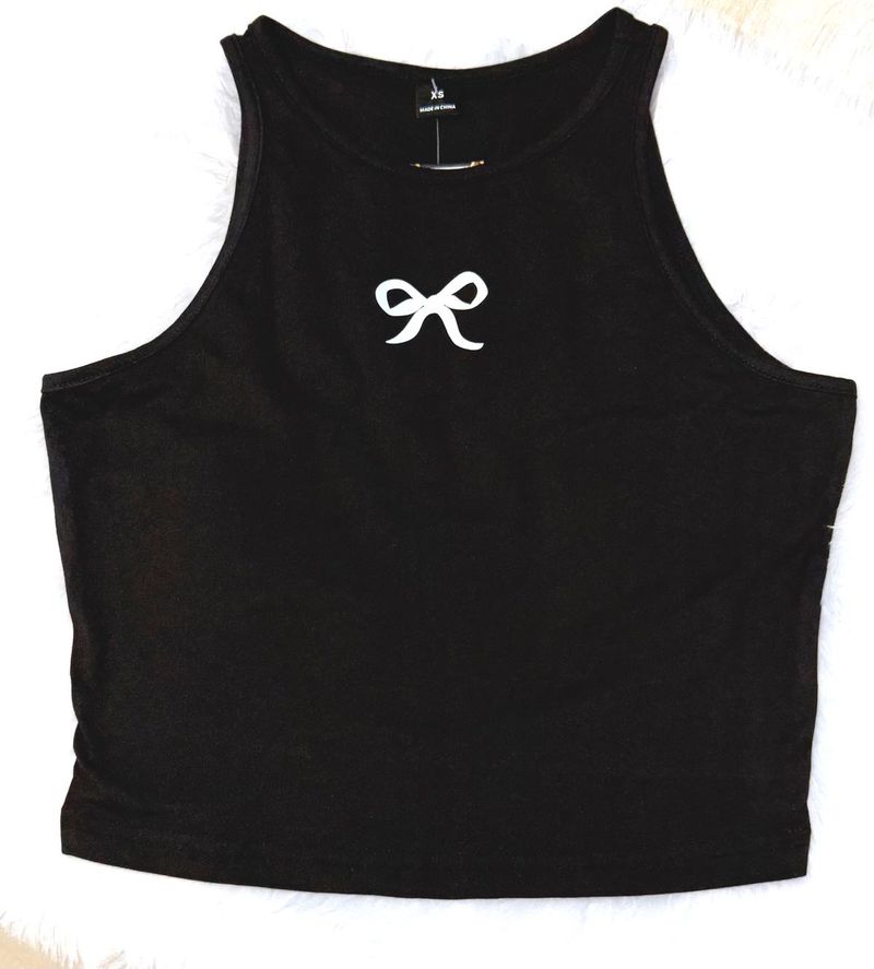 Black Tank Top with Bow