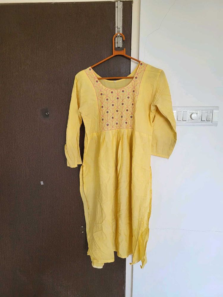 Yellow Embroidered Tunic