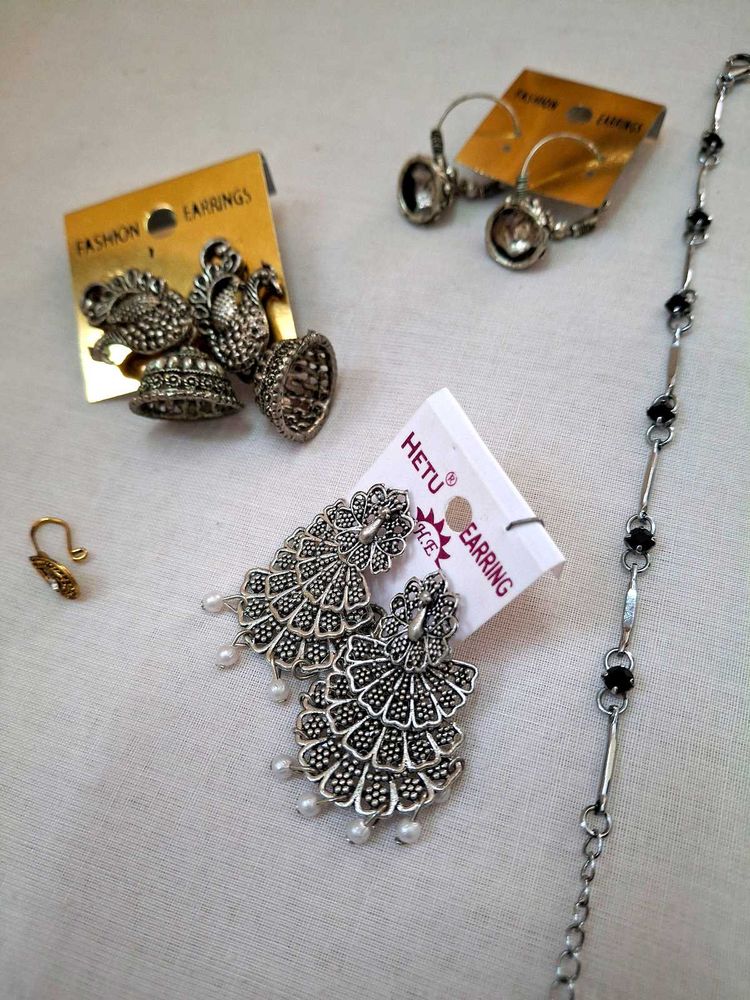Vintage Silver Tone Jewelry Set