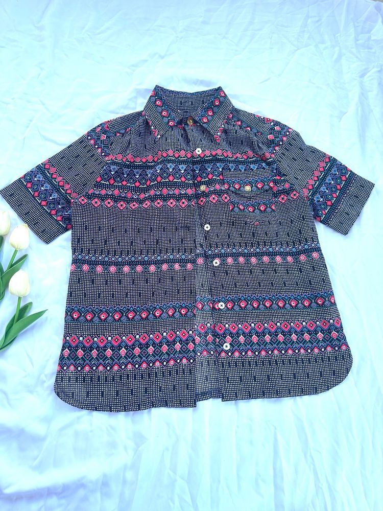 Patterned Short Sleeve Shirt