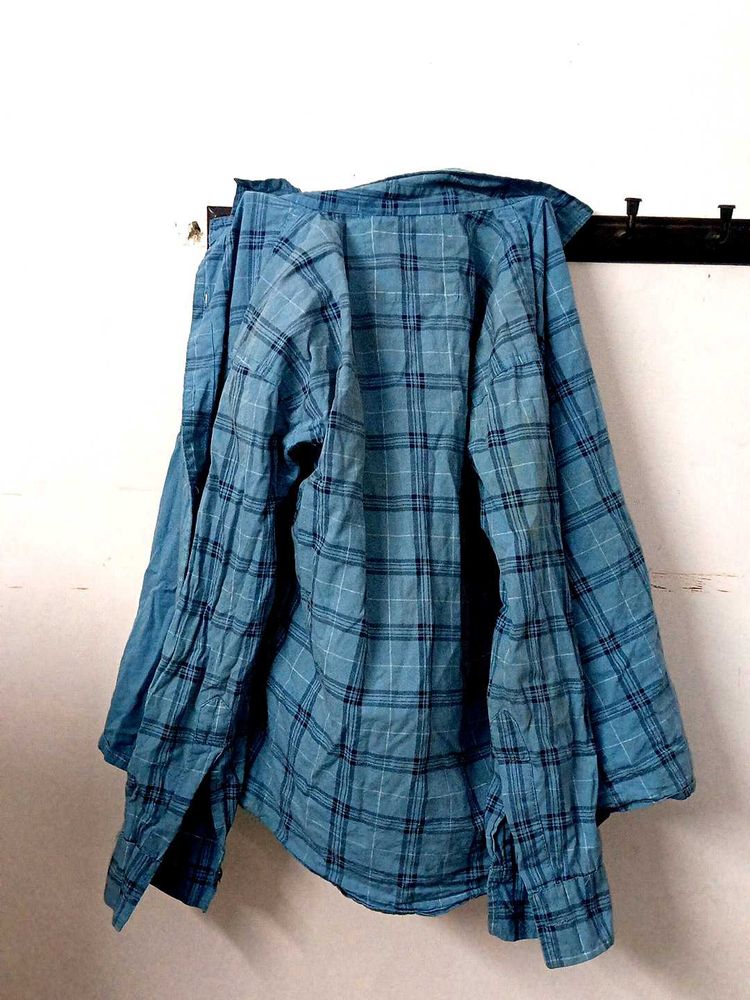 Blue Plaid Flannel Shirt