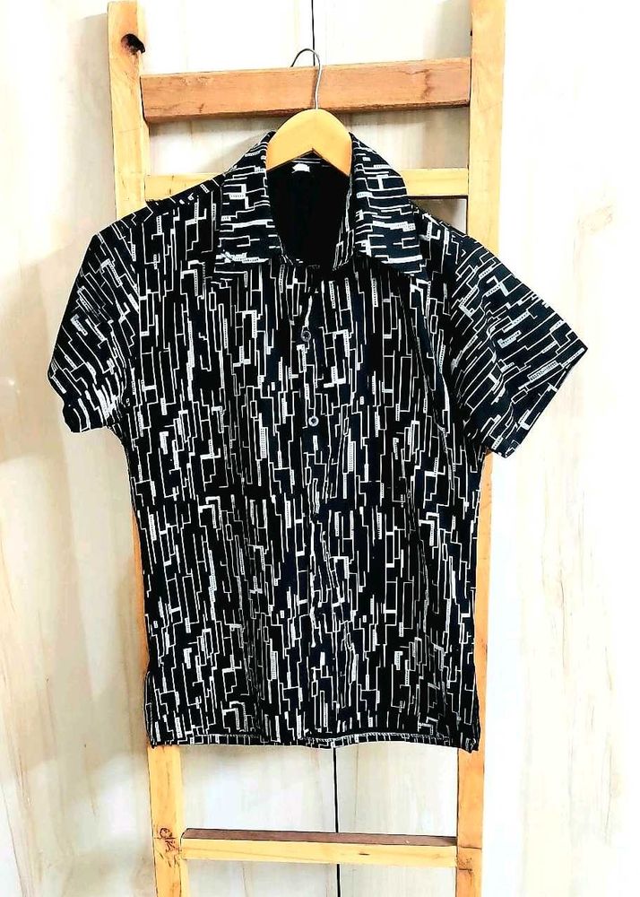 Black Printed Shirt Size-34-36