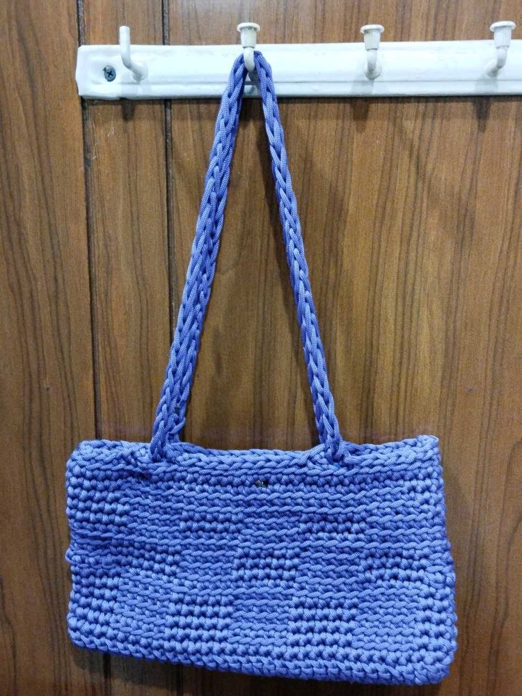 Crochet Purple Shoulder Bag