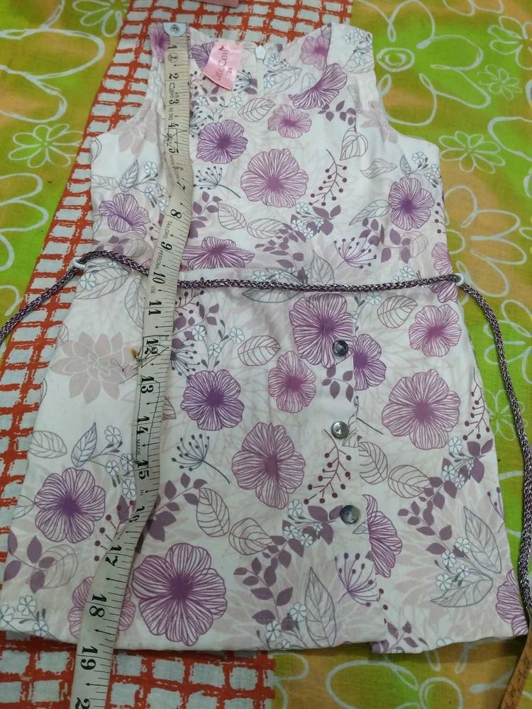Floral Print Dress with Belt