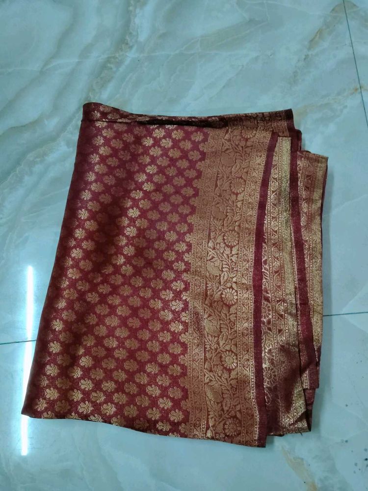 Elegant Maroon Banarasi Saree