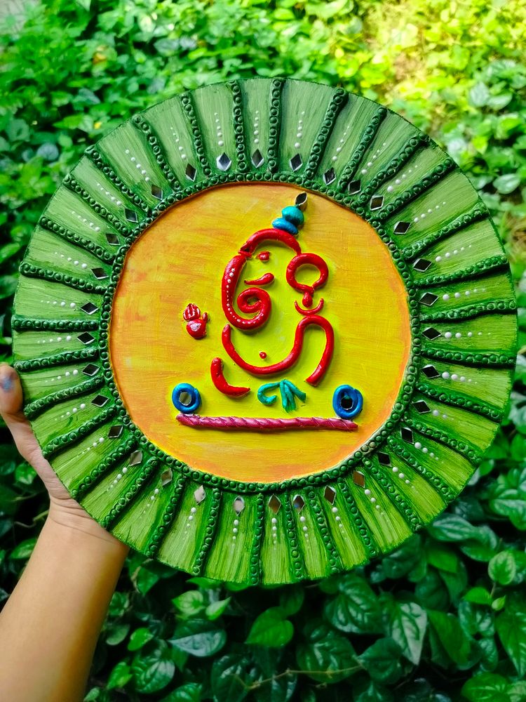 Ganesha Clay Lippan Art