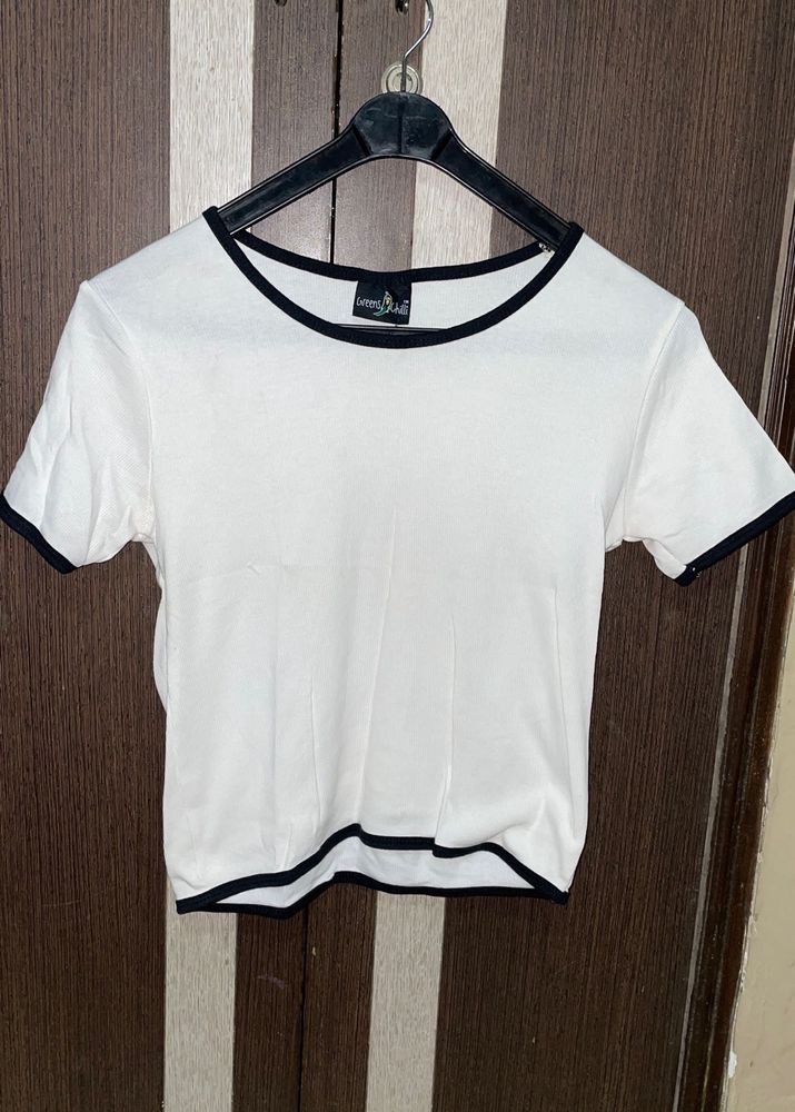 White Trimmed Tee