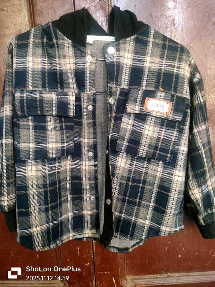 Trendy Plaid Hoodie Jacket