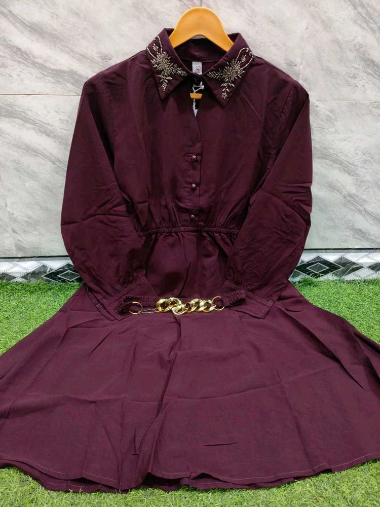 Chic Embroidered Collar Dress