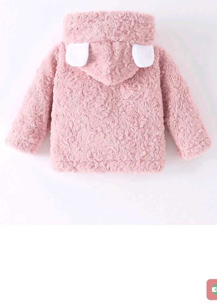 Pink Fuzzy Bear Hooded Coat