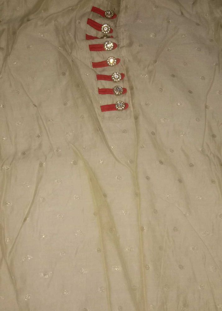 Vintage Kurti with Embellished Buttons