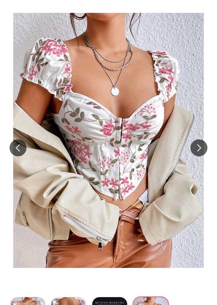 Floral Corset Crop Top (Price Negotiable)