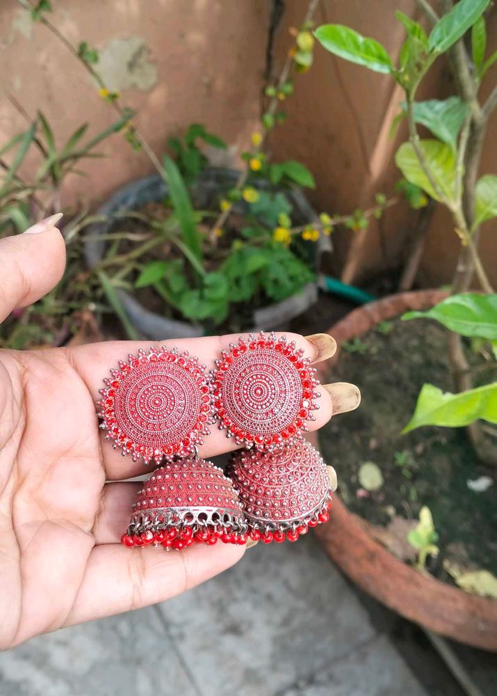 Red Jhumkas