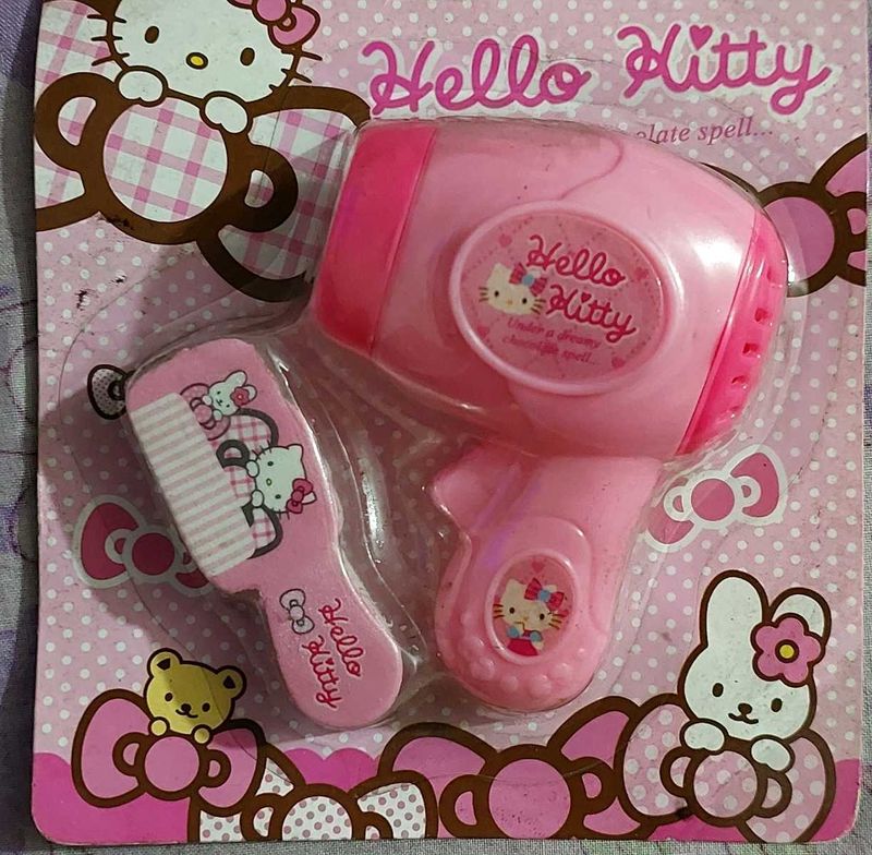 Hello Kitty Hair Dryer Toy Sharpner and Eraser