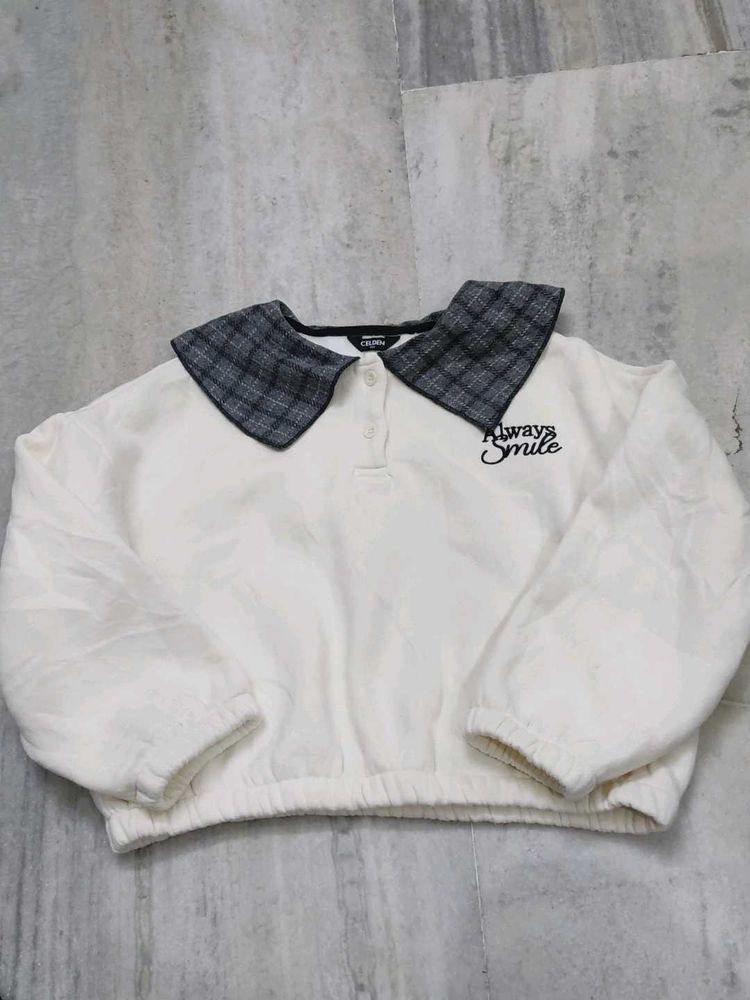 Cute &#39;Always Smile&#39; oversized sweatshirt