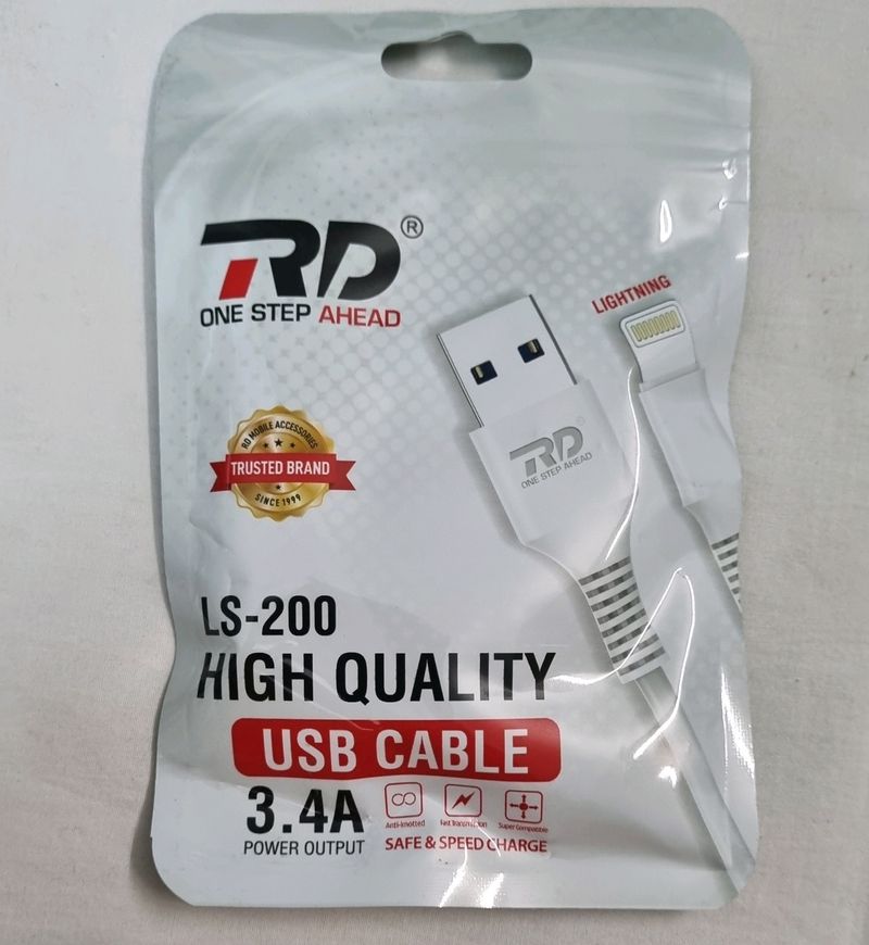 Rd Usb To LIGHTNING Cable Brand New Sealed Pack.