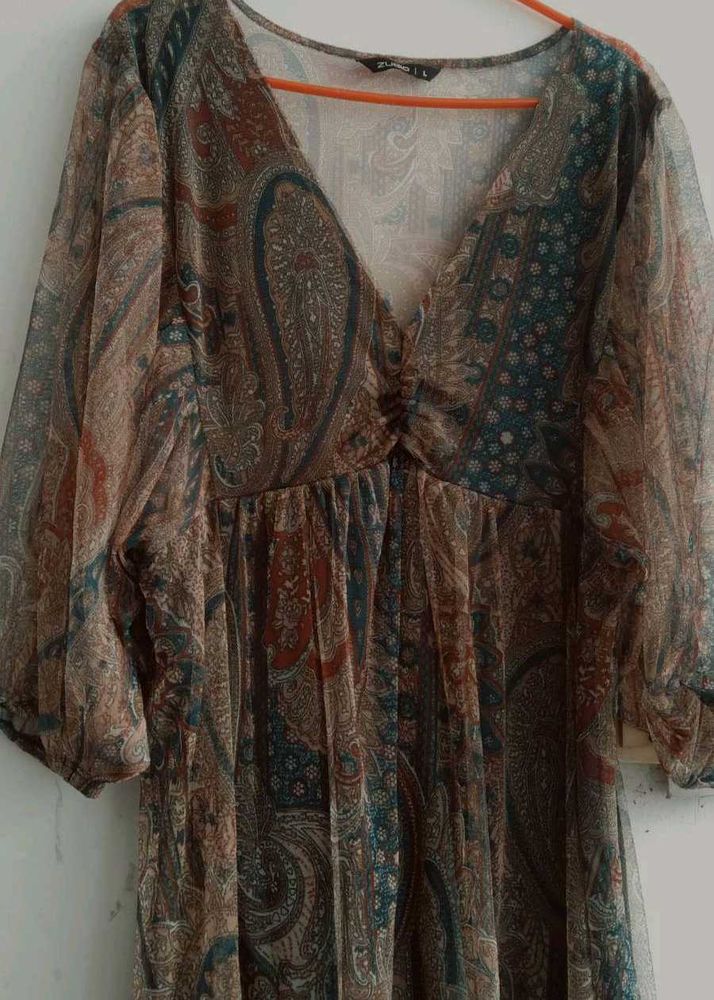 Zudio Net  Paisley Print Dress