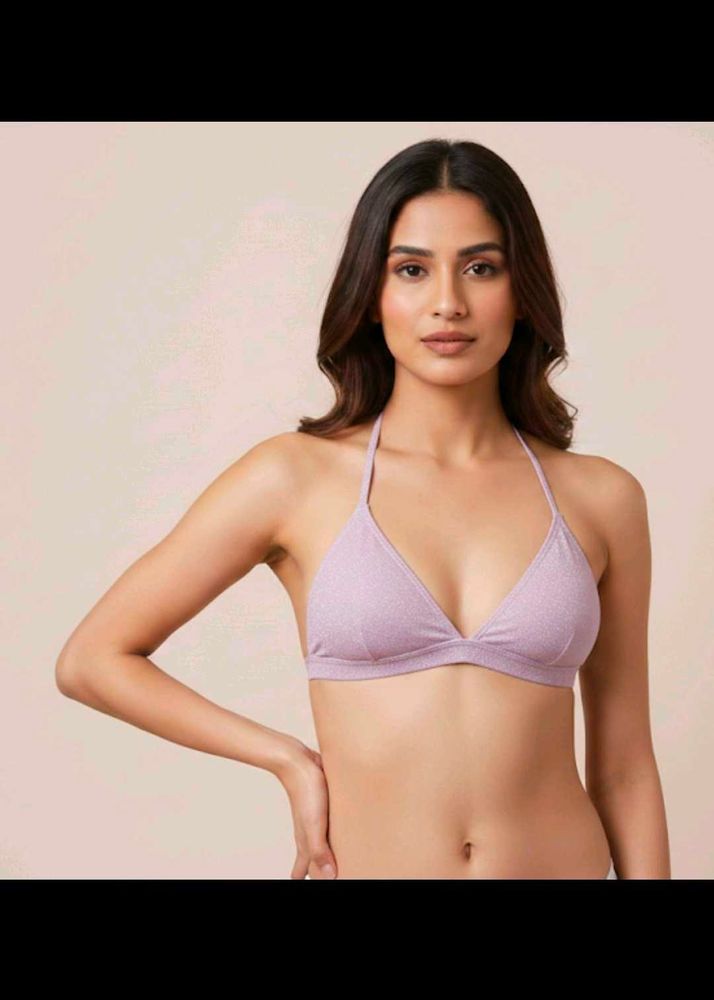 🌸 shimmering Lavender Halter Neck Bralette