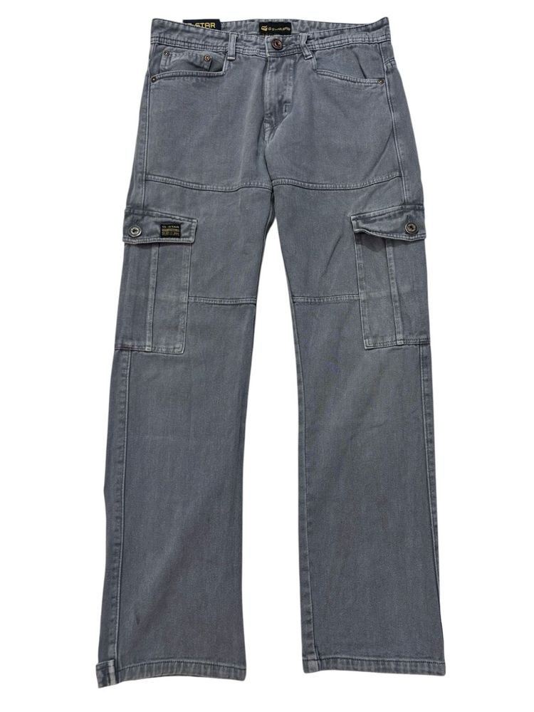 Stylish Men&#39;s Grey Cargo Jeans