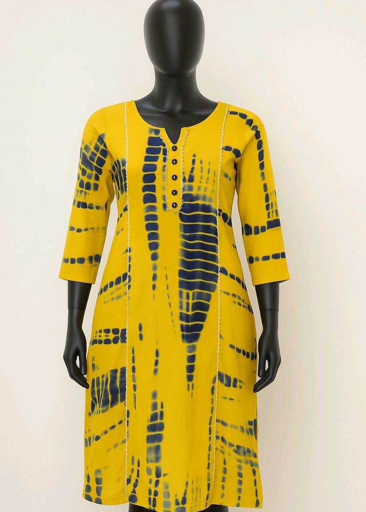 Yellow Tie Dye Kurti