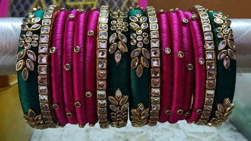 Silk Thread Bangles Set