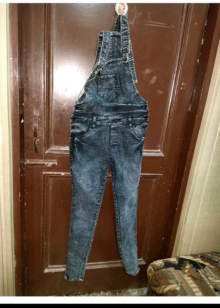Denim Overalls T Shirt Set