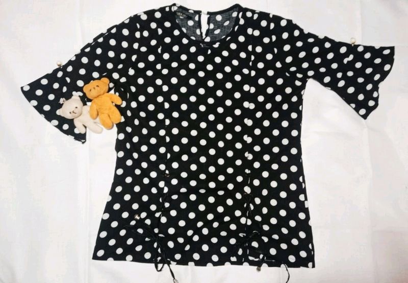 Black Polka Dot Top